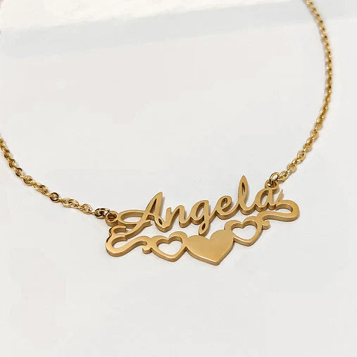 Bottom Heart Name Necklace
